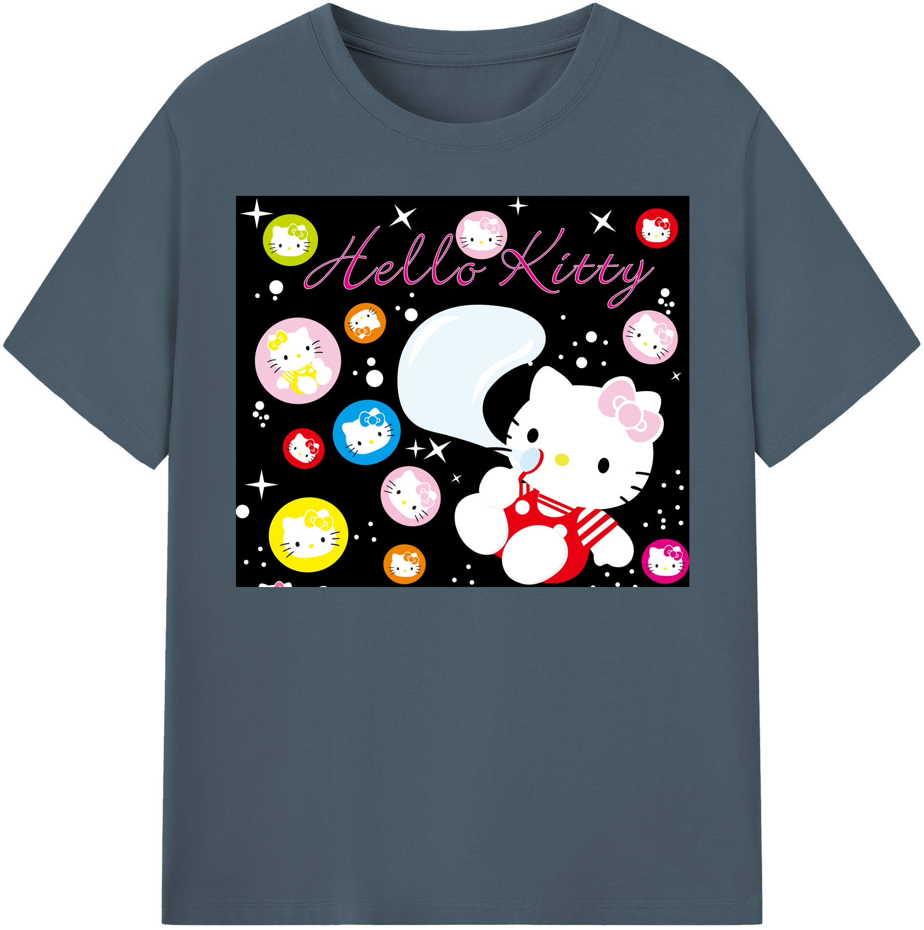 （画像用） Hello Kitty ハローキティ 綿100％半袖Tシャツ（フロントプリント）